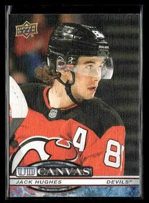 Black and red hockey jersey with the number 48, featuring a new jersey devils logo on the chest.