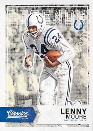 Original gloss Lenny Moore football card from Panini Classics Legends edition