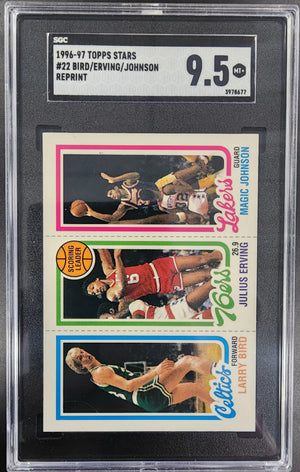 Larry/Bird/Julius Erving/Magic Johnson 1996 Topps Stars RC Reprint SGC 9.5 Mint+ - Basketball Card Single