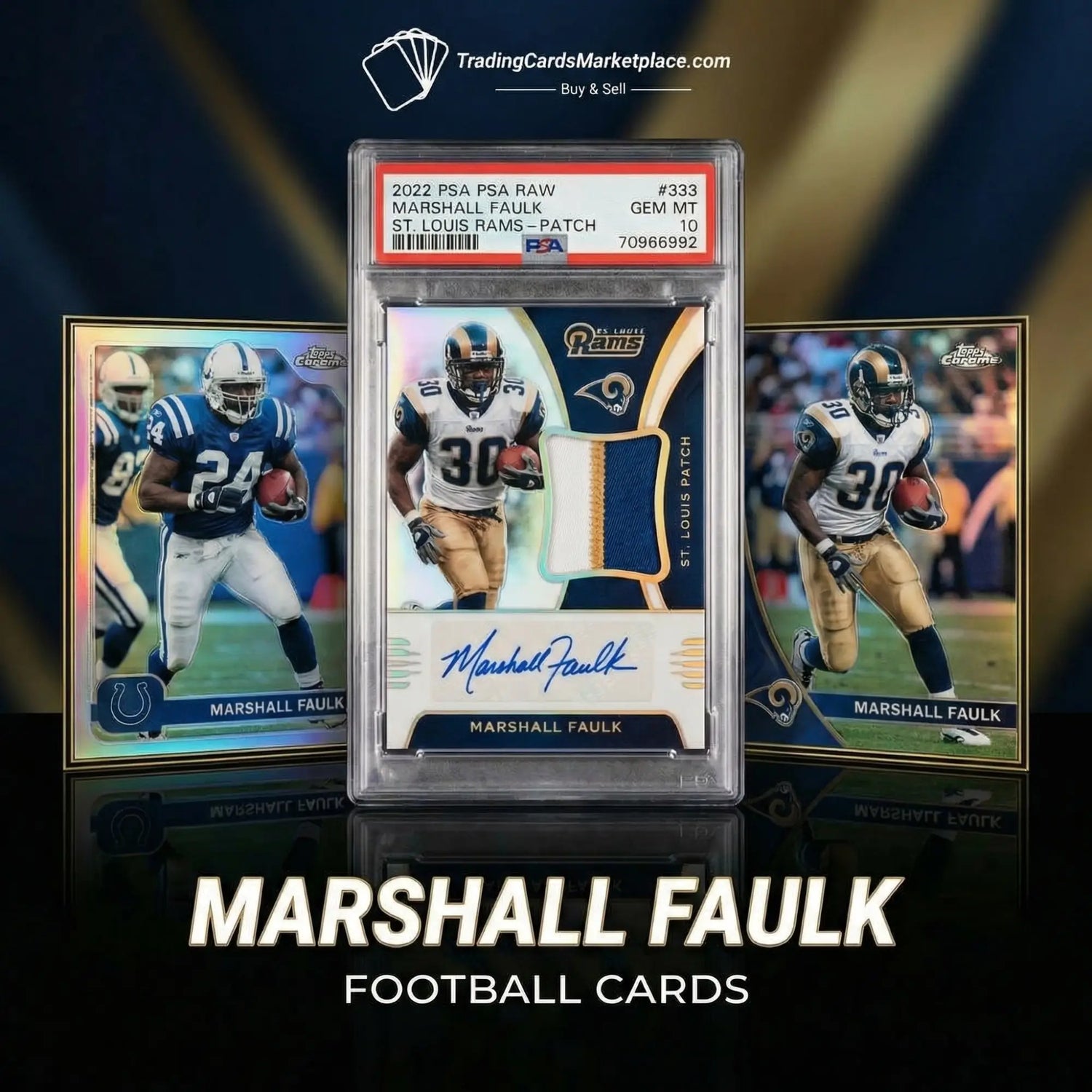 2022 psa raw marshall faulk st.