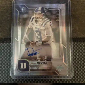 2025 Bowman Chrome University U Darian Mensah 1st Refractor Auto #/299 Miami RC - Football Card Single