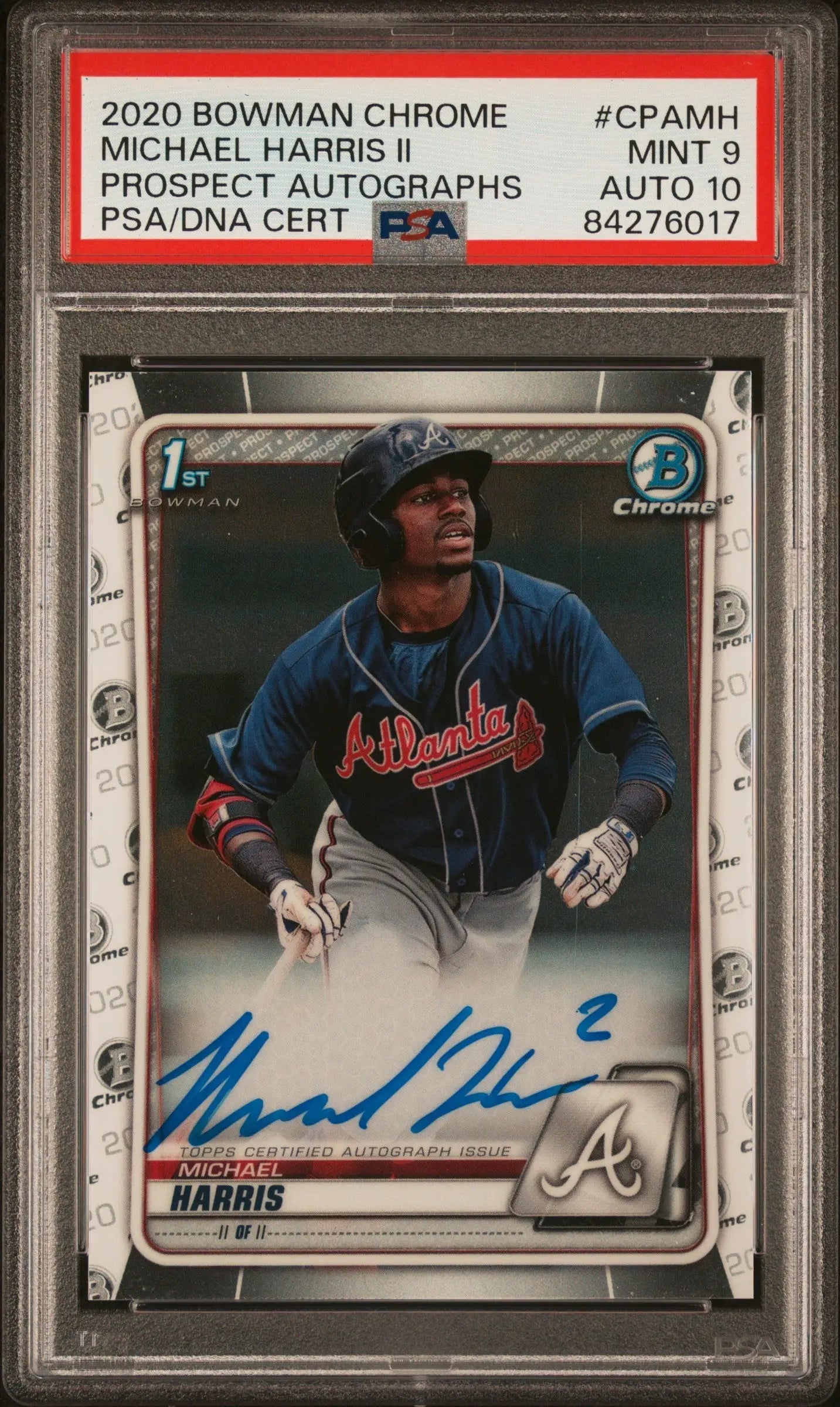 PSA-graded Michael Harris 2020 Bowman Chrome Auto signed baseball card for collectors