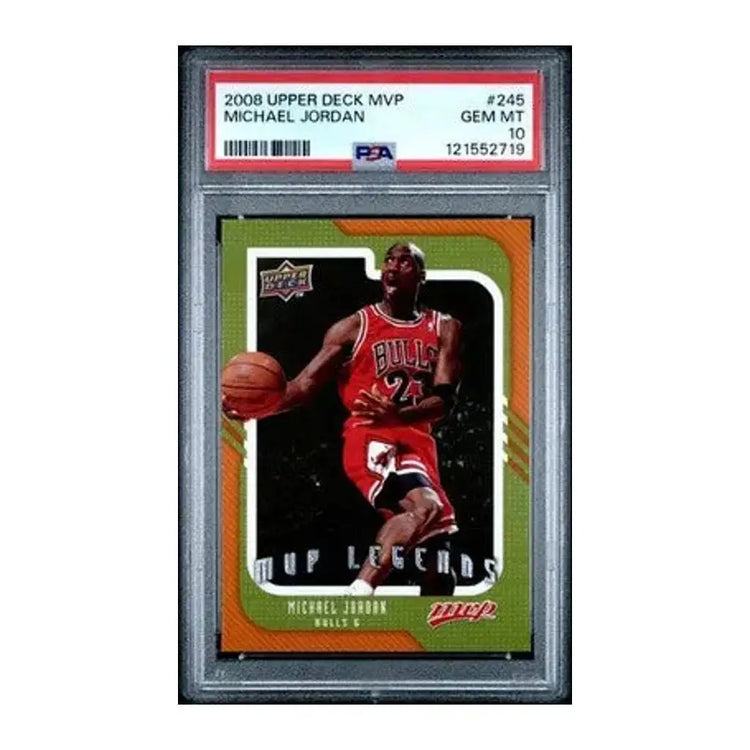 23 jersey basketball card with red and white design, featuring michael jordan.