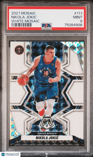 NIKOLA JOKIC 2021-22 Panini Mosaic #111 White PSA 9 MINT - NUGGETS - Basketball Card Single