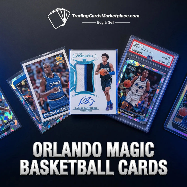 Flawless paolo banchero orlando magic basketball card featuring a blue and white jersey swatch with his signature.