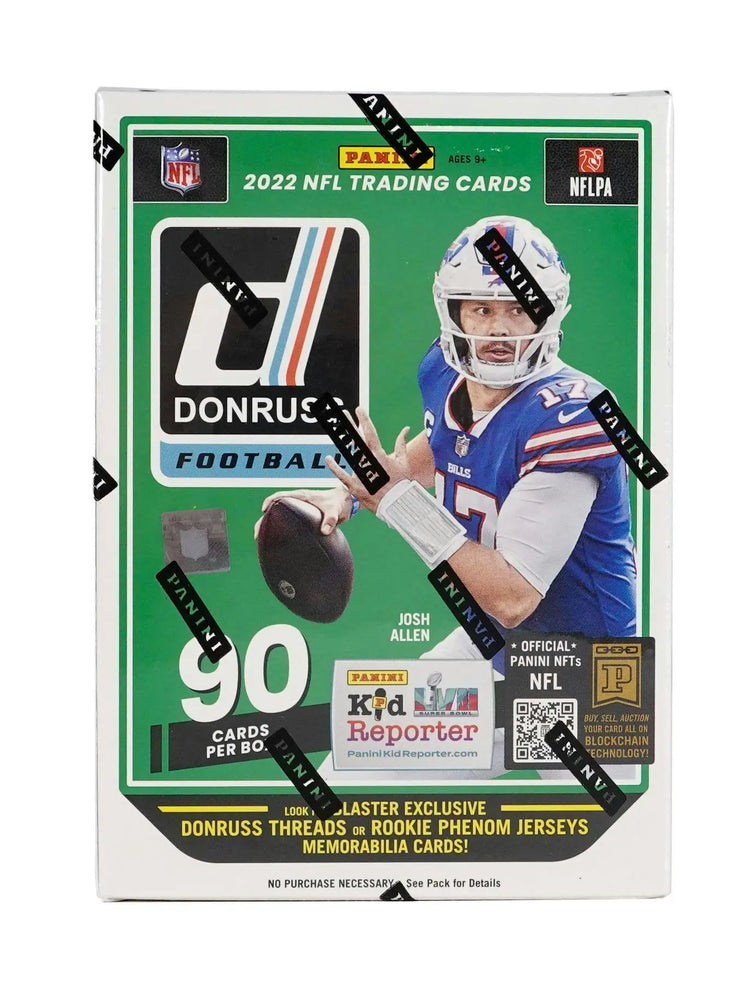 2022 Panini Donruss Football 6-Pack Blaster Box with Rated Rookies and memorabilia cards