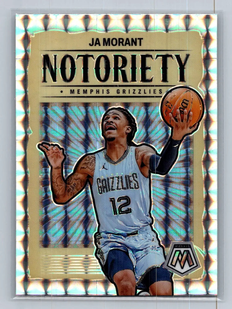 2023-24 Panini Mosaic #9 Ja Morant Notoriety Mosaic Memphis Grizzlies - Basketball Card Single