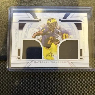 2025 National Treasures Will Johnson Rookie Dual Patch /25 RC Michigan Cardinals - Football Card Single