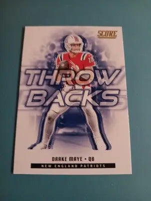 2025 Panini Score Drake Maye QB Throw Backs #3 NE Patriots. NRMT+ - Football Card Single