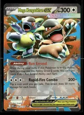 ME01: Mega Evolution Mega Kangaskhan ex Holo Double Rare,Colorless #104/132 - Pokémon Card Single