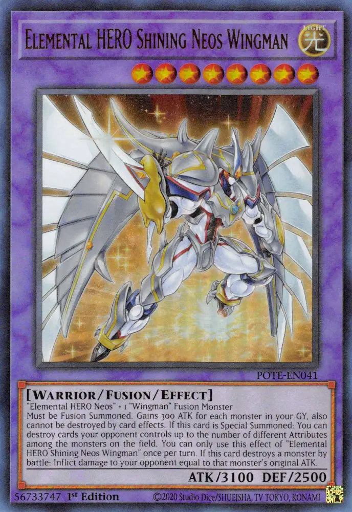 Elemental HERO Shining Neos Wingman [POTE-EN041] Ultra Rare - Yugioh Single