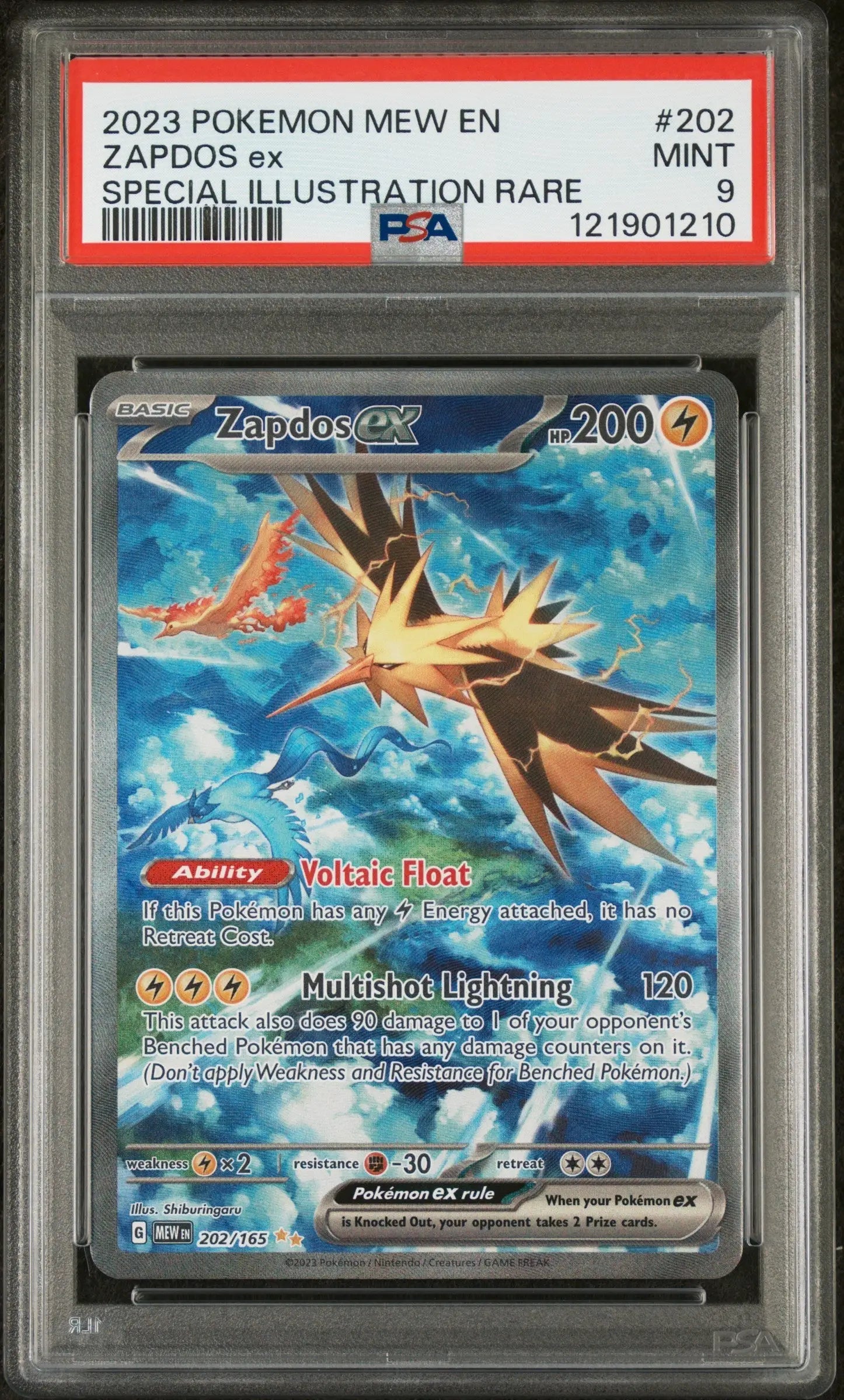 Pokemon Zapdos ex (202/165) [Scarlet & Violet 151] Graded PSA 9 Mint - Trading Cards (Singles): TCG Card Single