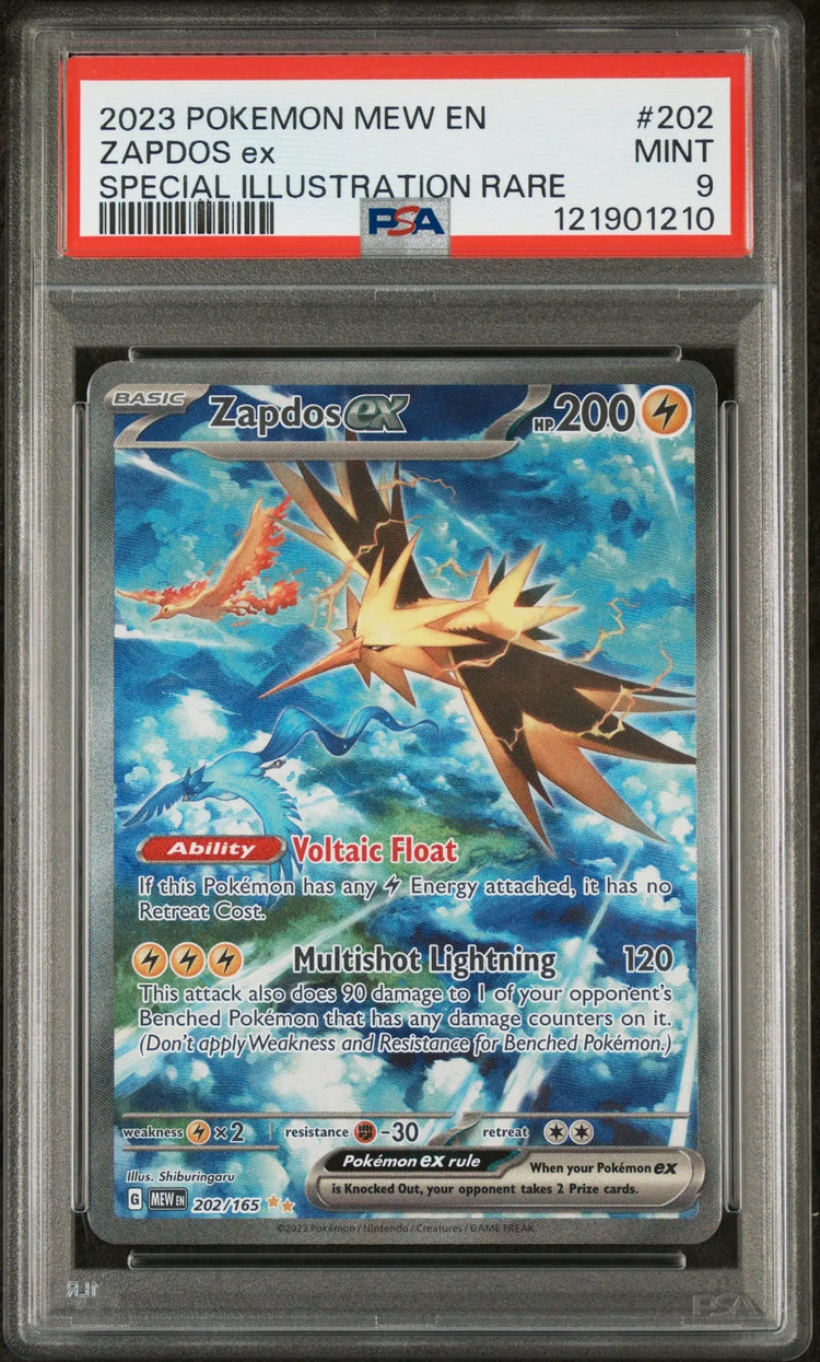 Pokemon Zapdos ex (202/165) [Scarlet & Violet 151] Graded PSA 9 Mint - Trading Cards (Singles): TCG Card Single