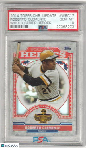ROBERTO CLEMENTE 2014 Topps Chrome Update World Series Heroes PSA 10 GEM Pop 3 - Baseball Card Single
