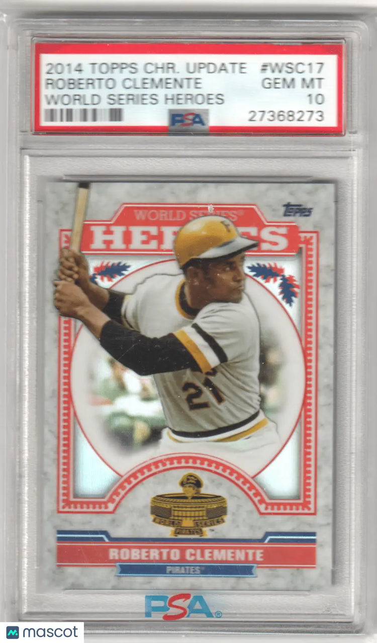 ROBERTO CLEMENTE 2014 Topps Chrome Update World Series Heroes PSA 10 GEM Pop 3 - Baseball Card Single
