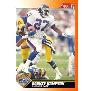1991 Score #378 Rodney Hampton EX Excellent New York Giants Football Card - Football Card Single