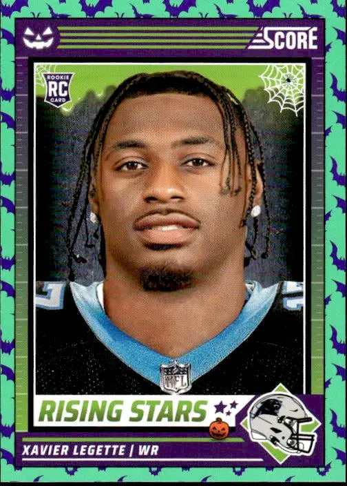 Xavier Legette football card from 2024 Score-A-Treat Orange Pumpkin Rising Stars collection