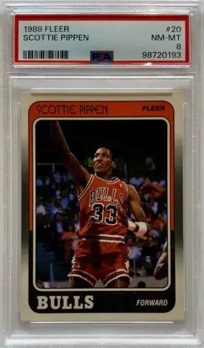 PSA-graded 1988 Fleer Scottie Pippen Rookie RC in protective case for Chicago Bulls fans