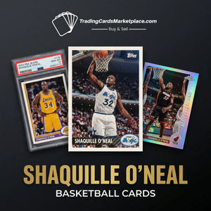 2023 psa slabs certified shaquille o’neal basketball card in a clear protective case with yellow and purple accents.