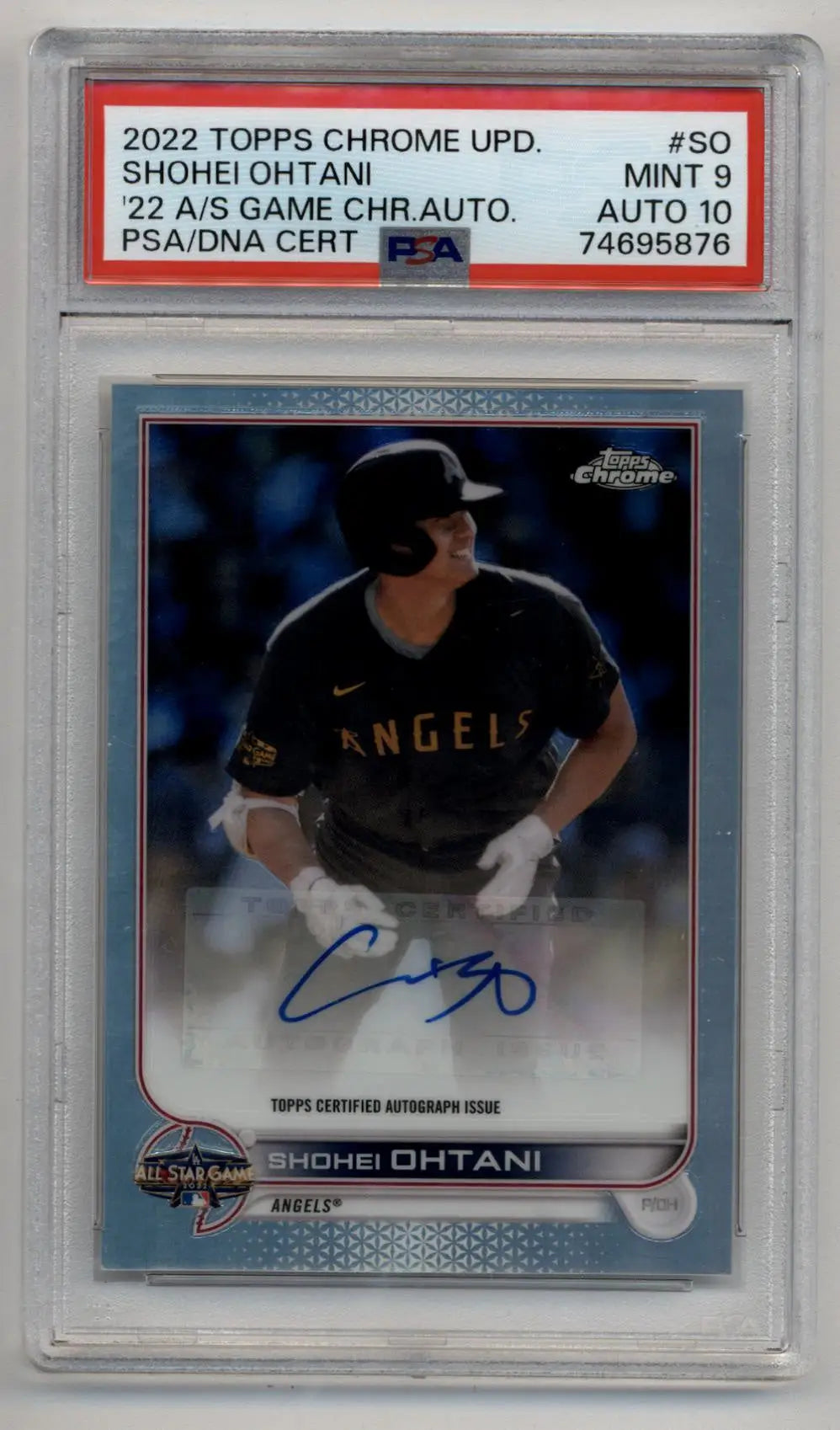 Shohei Ohtani 2022 Topps Chrome Update All-Star Game Auto PSA 9 Mint - first product image for shohei-ohtani-autographed-baseball-cards collection