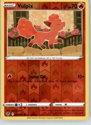 Vulpix - Silver Tempest - 017/195 - Reverse Holo LP Pokemon - Pokémon Card Single