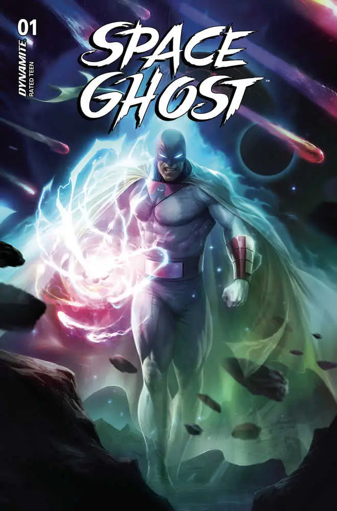Masked Space Ghost superhero with glowing powers on Space Ghost #1 Cover A Mattina