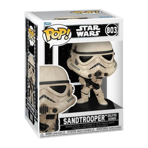 Star wars sandtrooper pop! Vinyl figure #803, white and tan armor with black visor.