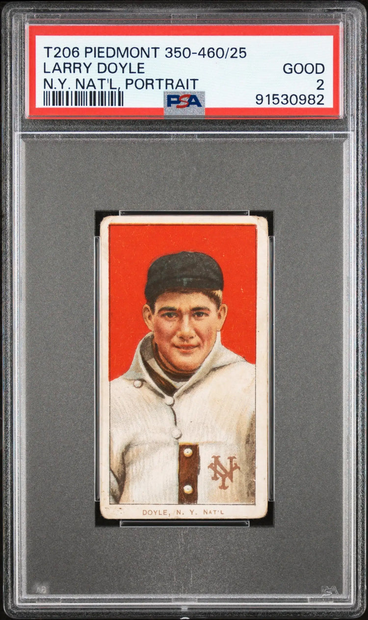 Vintage Larry Doyle Portrait baseball card in PSA holder, New York Giants player