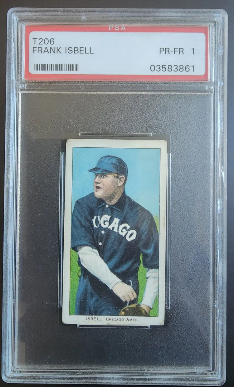 PSA-graded Frank Isbell T206 Sweet Corporal baseball card of Chicago White Sox player