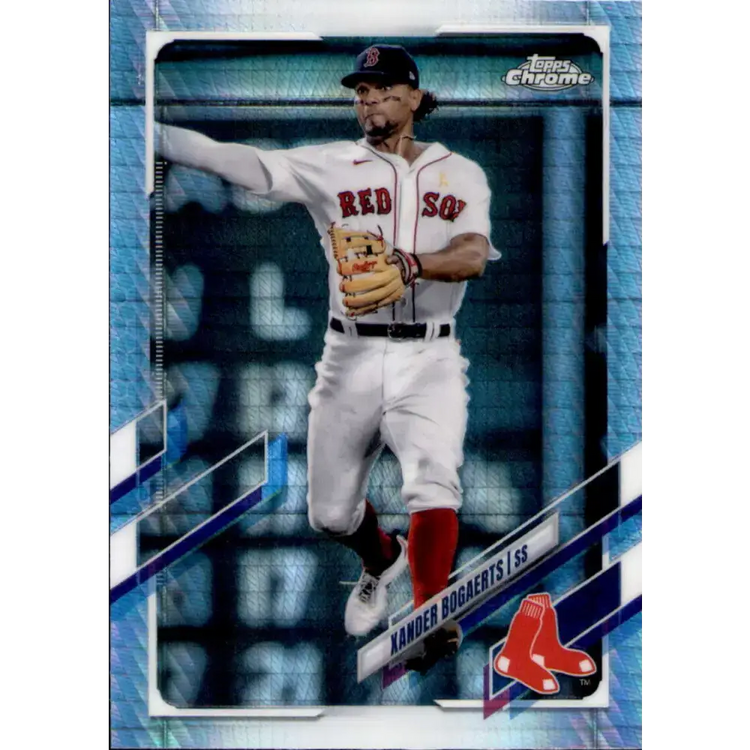 2021 Topps Chrome Refractor Prism #162 Xander Bogaerts NM/MT Boston Red Sox Baseball Card - Baseball Card Single