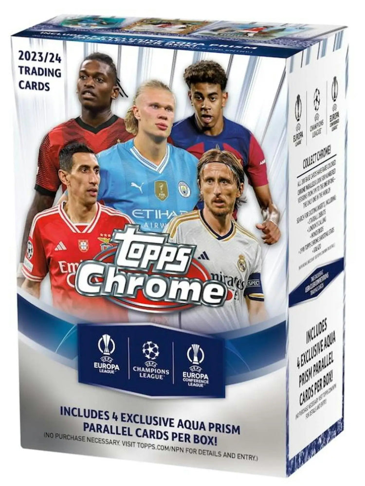 Topps Chrome UEFA 2023-24 Soccer Trading Card Box for UEFA Club Competitions