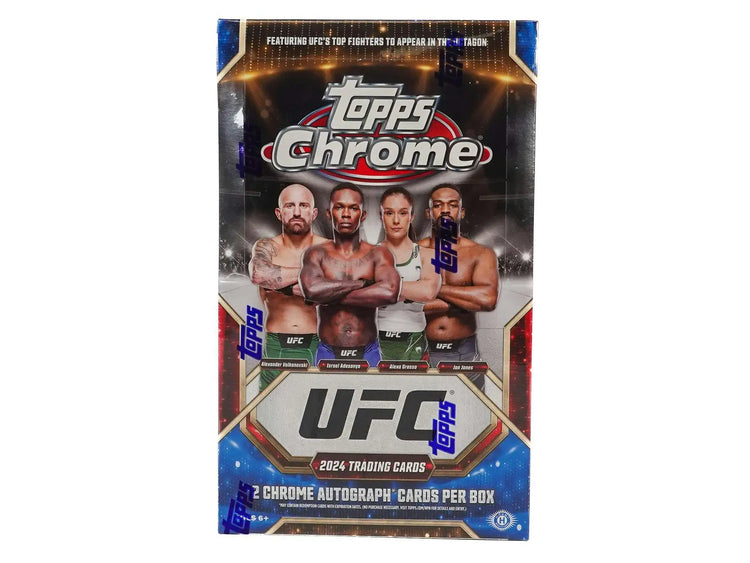 2024 Topps Chrome UFC Hobby Box with Gold and Black Refractor Trading Cards