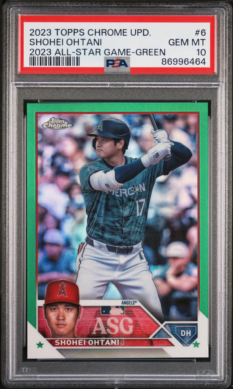 PSA-graded Shohei Ohtani 2023 Topps Chrome Update baseball card in Mariners uniform