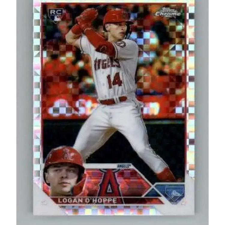 2023 Topps Chrome X-Fractor #188 Logan O’Hoppe NM-MT RC Rookie Los Angeles Angels Baseball Card - Baseball Card Single
