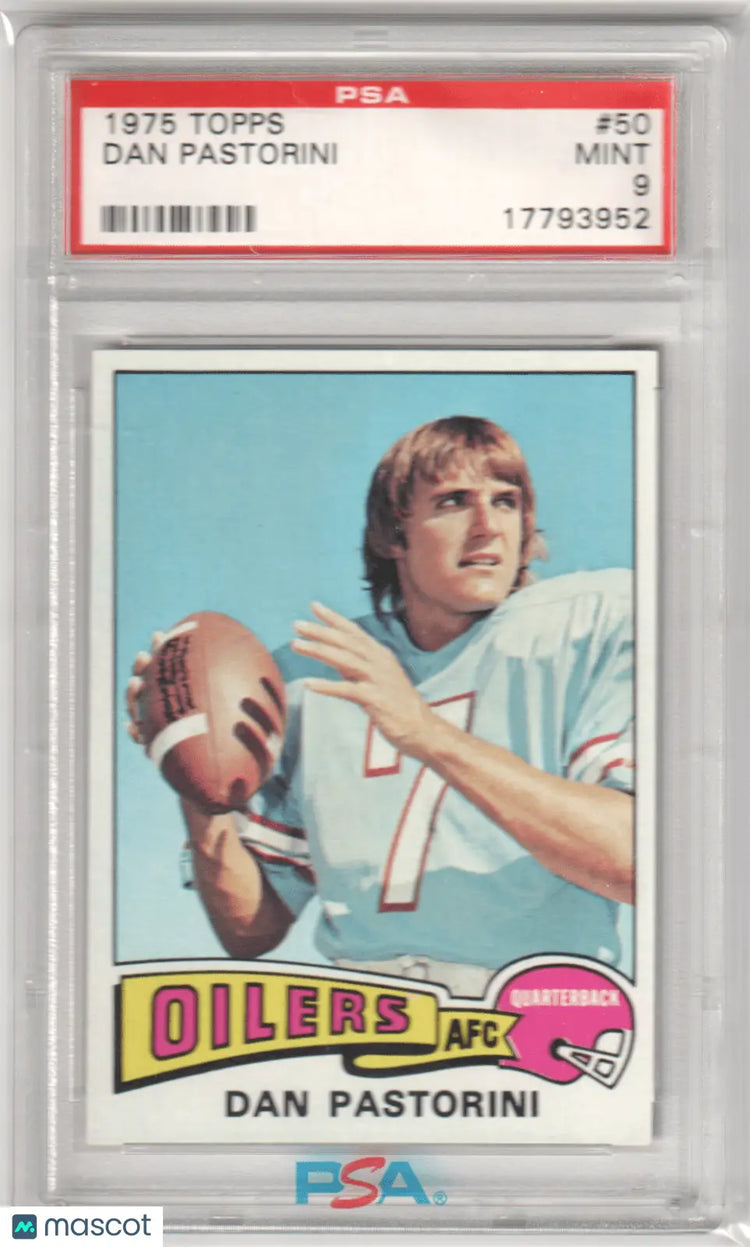DAN PASTORINI 1975 Topps #50 PSA 9 MINT - OILERS - Football Card Single