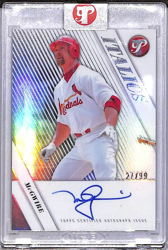 2026 Topps Prstine Italics #I-MM Mark McGwire NM-MT Auto 27/99 St. Louis Cardinals  Image 1