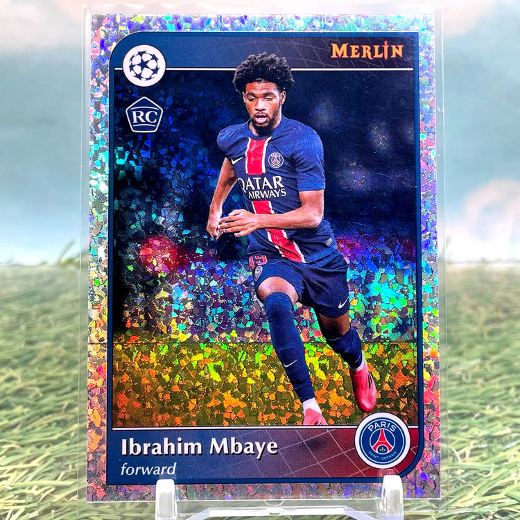 2024-25 Topps Merlin UEFA Ibrahim Mbaye #149 (RC) Mini Diamond PSG