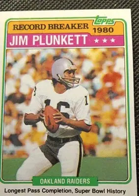 1981 Topps - Jim Plunkett #335. Oakland Raiders. NRMT+ - Football Card Single