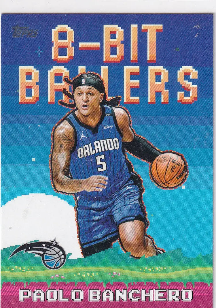2025 TOPPS #8B-9 PAOLO BANCHERO 8 BIT BALLERS- ORLANDO MAGIC - Basketball Card Single