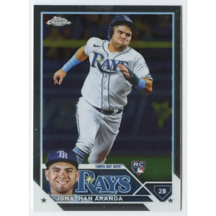 2023 Topps Chrome #18 Jonathan Aranda NM-MT RC Rookie Tampa Bay Rays Baseball Card - Baseball Card Single
