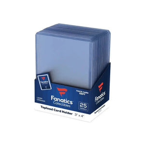 Clear plastic fanatics collectibles topload card holder 3x4 inch with 25 count