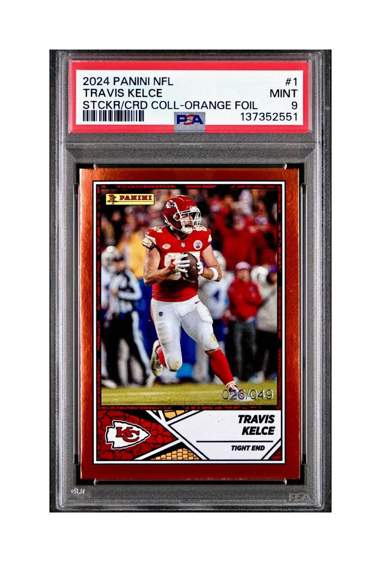 Travis Kelce 2024 Panini Sticker Collection 026/049 #1 Bronze Foil PSA 9 Mint - Football Card Single
