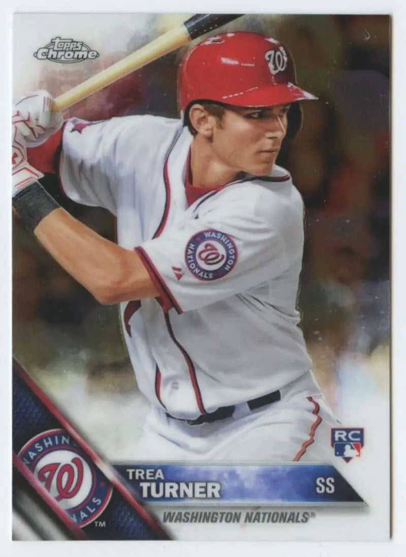 2016 Topps Chrome #32 Trea Turner NM-MT RC Rookie Washington Nationals Baseball Card
