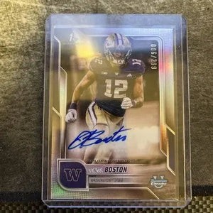2025 Denzel Boston Bowman University Chrome Autograph /299 RC - Football Card Single