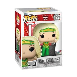 Wwe pop! Vinyl figure: beth phoenix #127, blonde hair and green outfit.