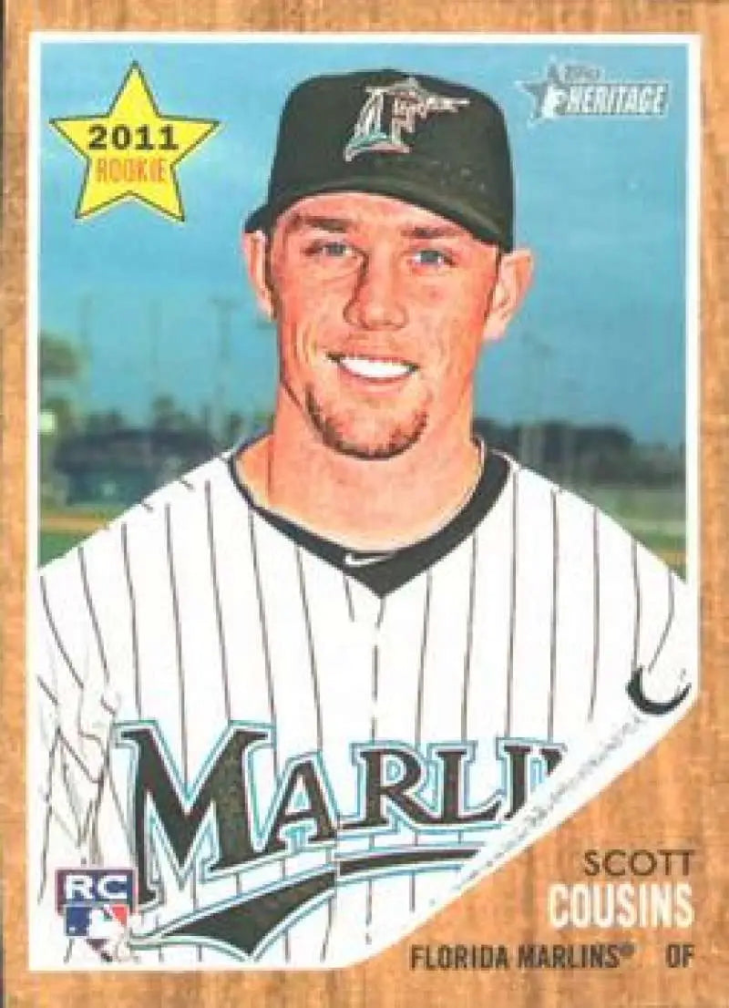 2011 Topps Heritage #119 Scott Cousins NMMT RC Rookie Marlins ID:7448