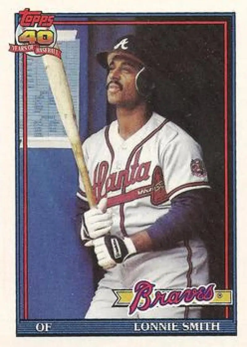 1991 Topps #306a Lonnie Smith NM-MT Braves ERR ID:14046
