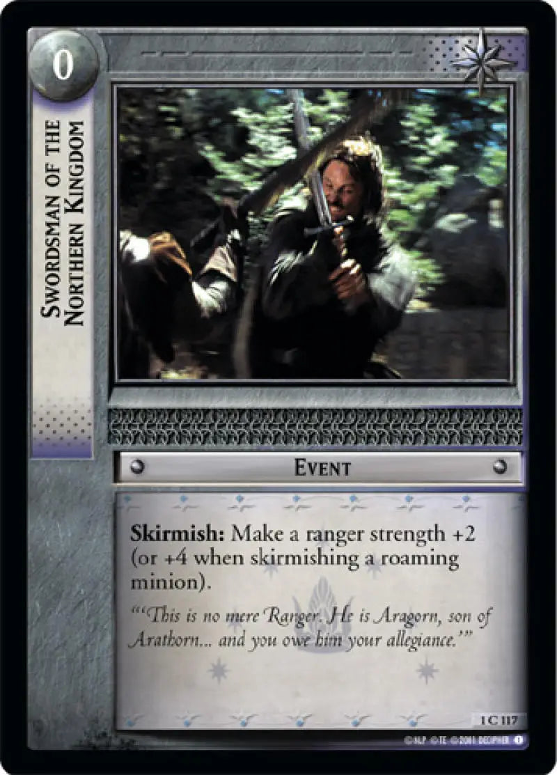 1x LOTR Lord Of The Rings Swordsman Of The Northern Kingdom Fellowship Of The Ri