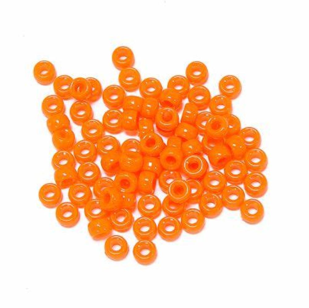 Bright Orange Pony acrylic beads 250 beads (2.3 oz)