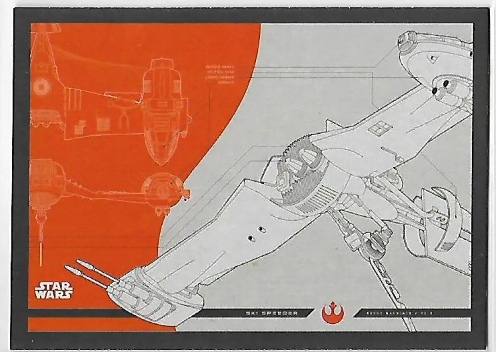 2017 Topps Star Wars Journey to The Last Jedi Blueprints #4 Ski Speeder ID:27924